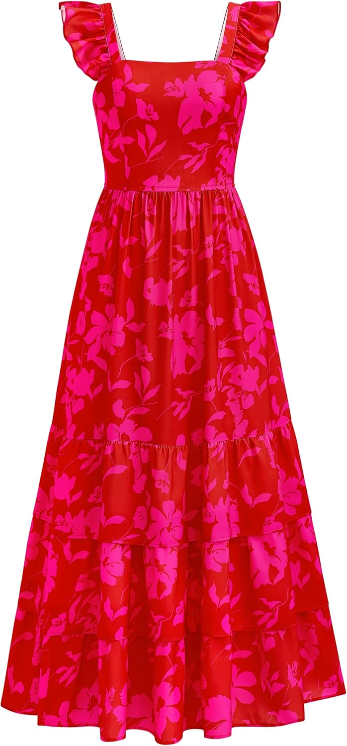Dowerme Summer Dresses for Women 2025 Casual Ruffle Maxi