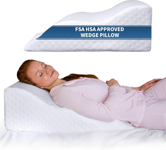 Fsa Eligible Wedge Pillow for Sleeping - Unique Curved Design
