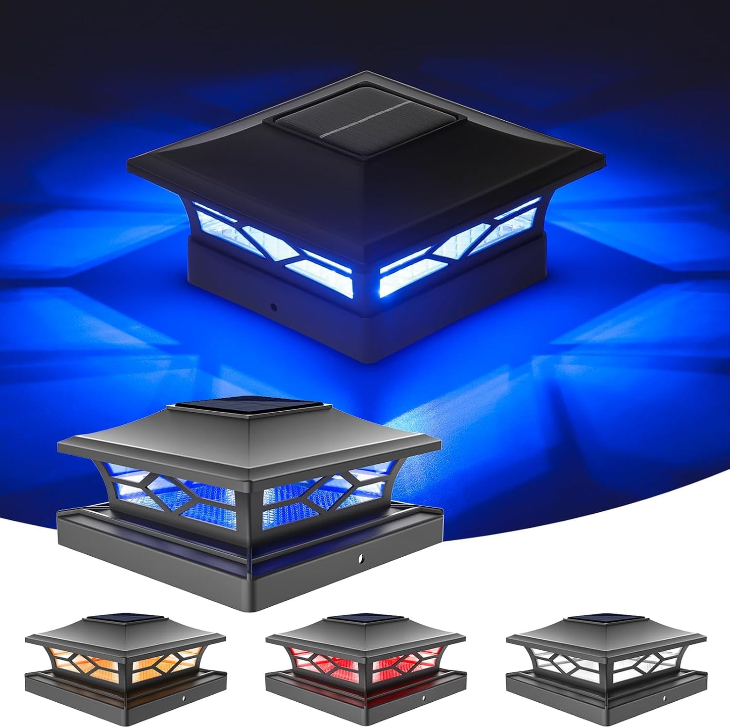 VOLISUN Solar Post Cap Light Outdoor Waterproof RGB Color Changing