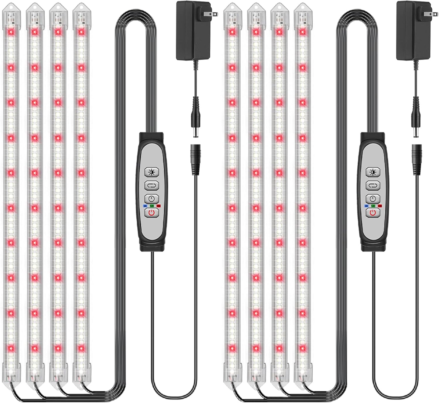 4-Bar Grow Light Strips for Indoor Plants with Timer and Dimming