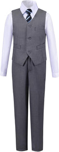 Toddler Boys Gray Suit 3T Slim Fit 4-Piece Set Addneo