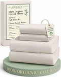 Organic Cotton Full Sheets Set by Lane Linen - Soft & Breathable