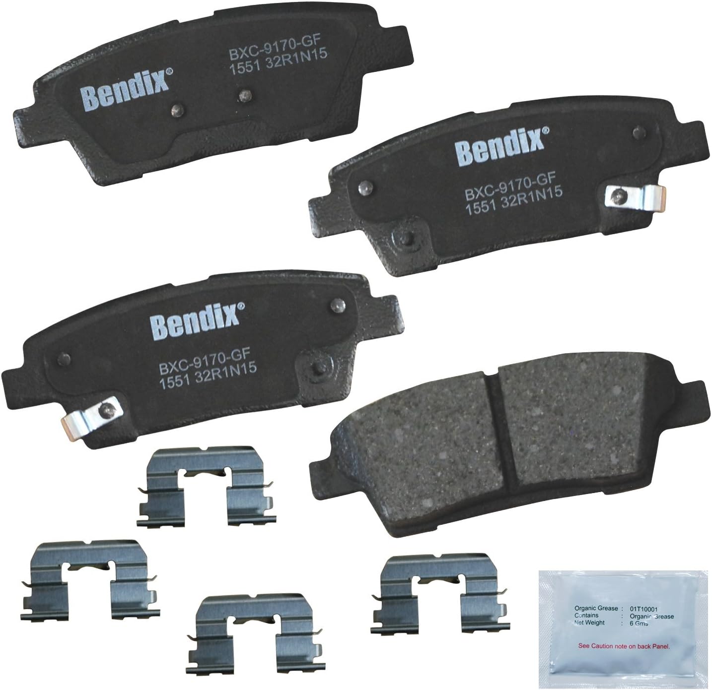 Bendix Priority1 CFC1551 Ceramic Rear Brake Pads for Genesis G80