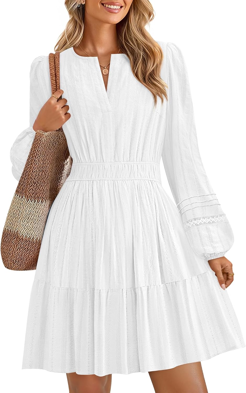 ZESICA Fall Long Sleeve Mini Dresses for Women 2025 Stylish
