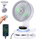 TDONE 8 Desk Fan | 9 Speeds, Rechargeable Battery, Atmosphere Light