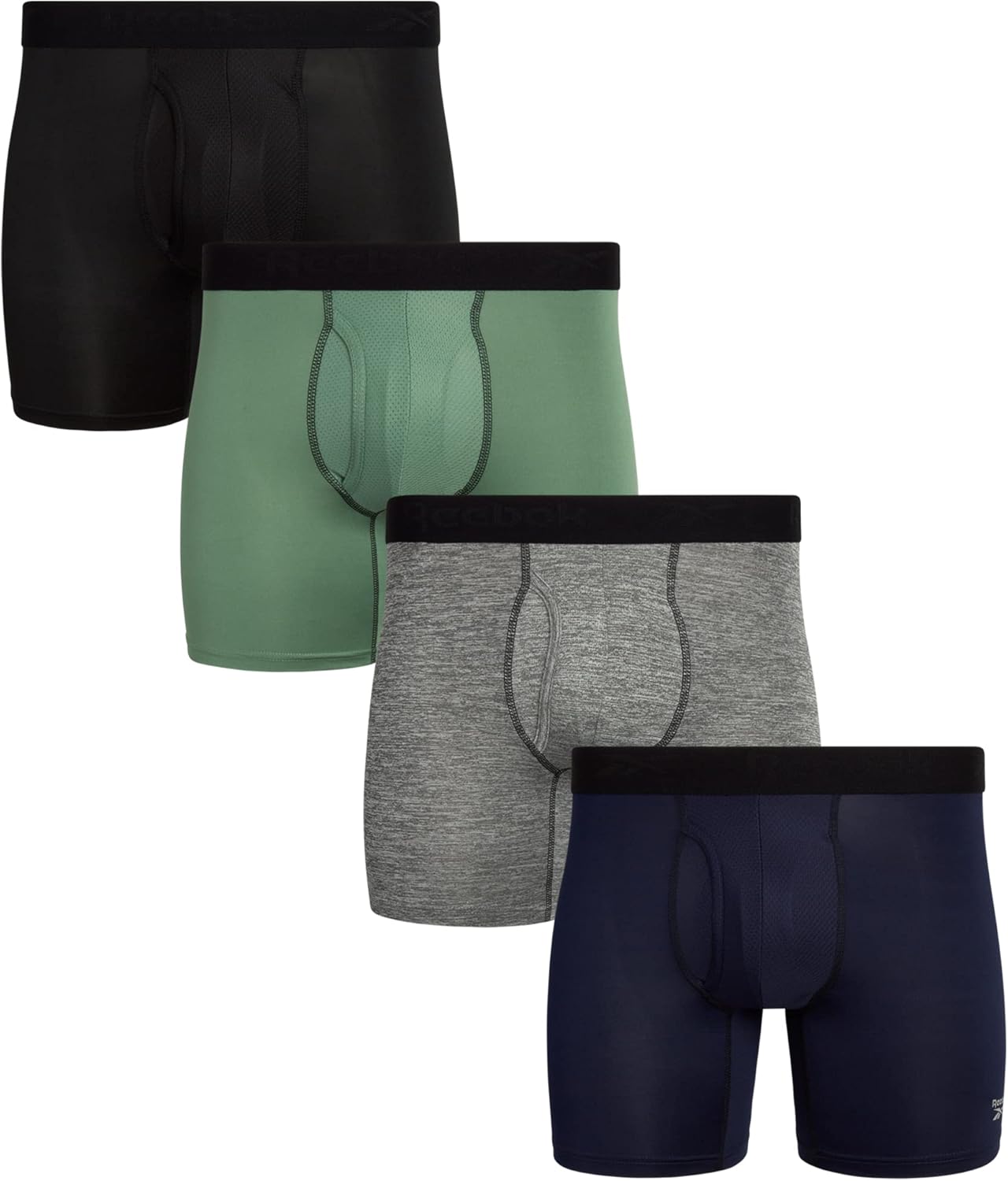 Reebok 4-Pack Quick Dry Boxer Briefs - Active Performance