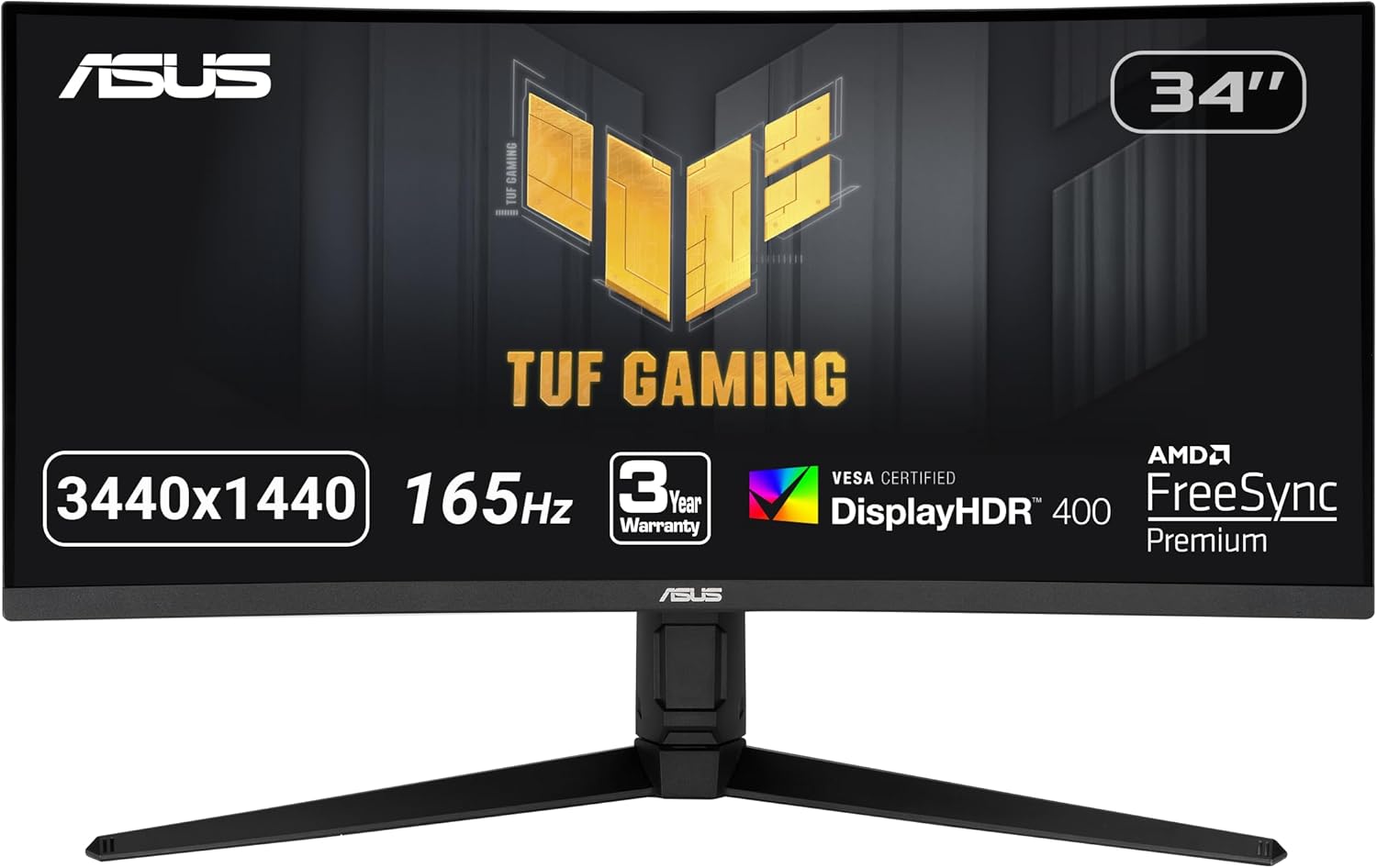 ASUS TUF 34 Curved Gaming Monitor - 165Hz 1ms Extreme Motion Blur