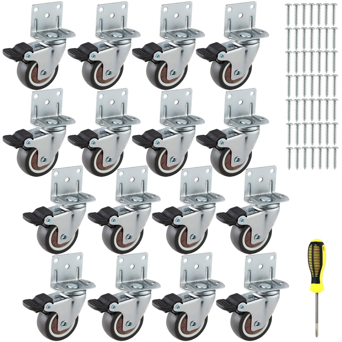 GcFoir 2 Inches Side Mount Caster Wheels for Heavy-Duty Use