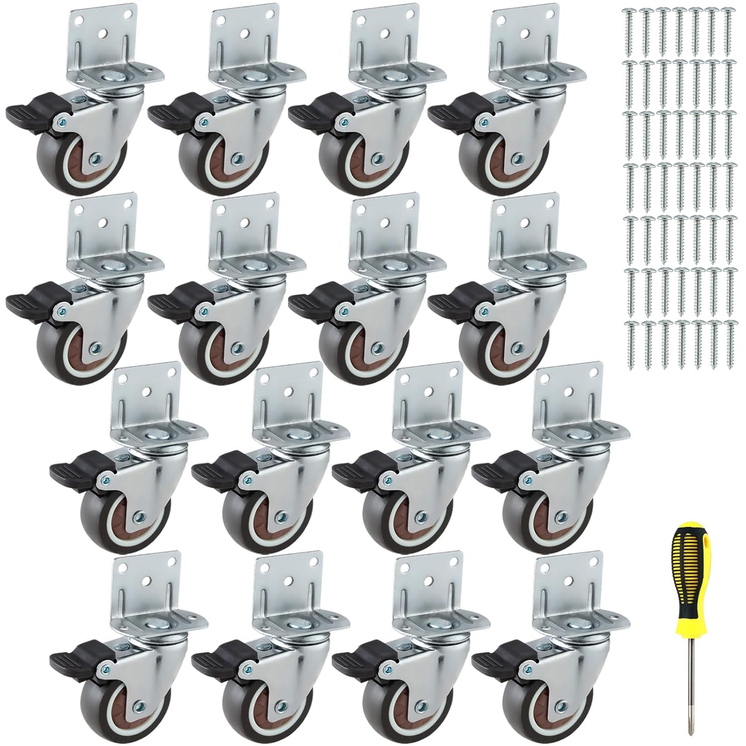 GcFoir 2 Inches Side Mount Caster Wheels for Heavy-Duty Use