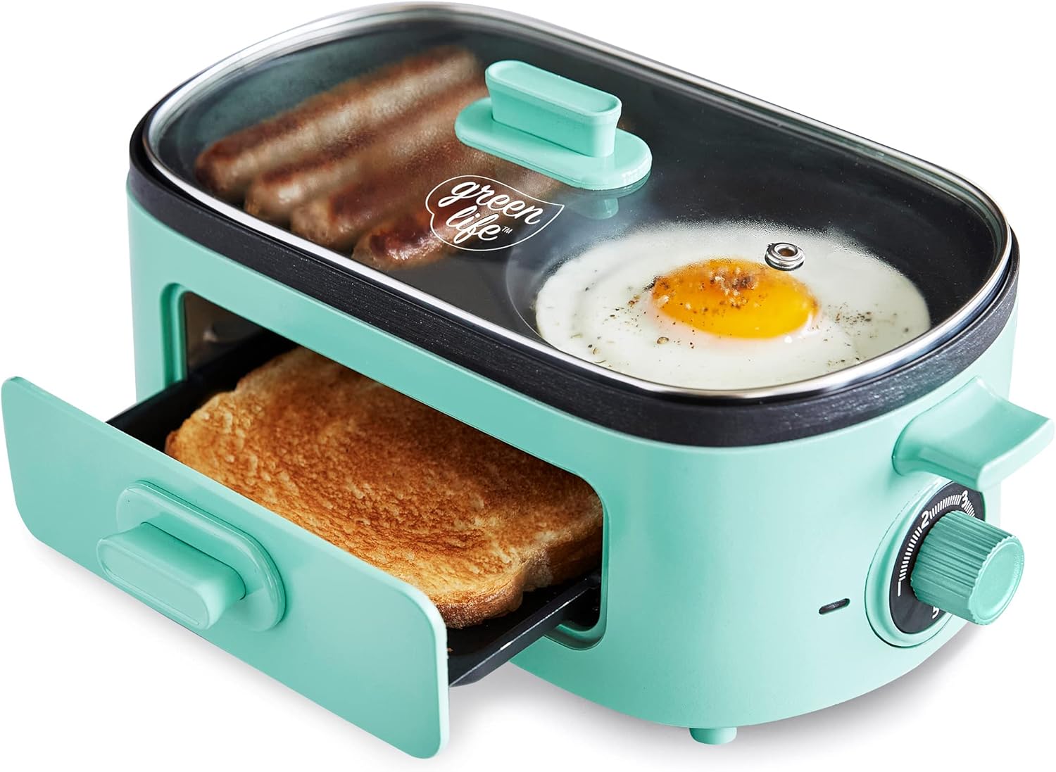 GreenLife 3-in-1 Breakfast Maker Station for Healthy Meals