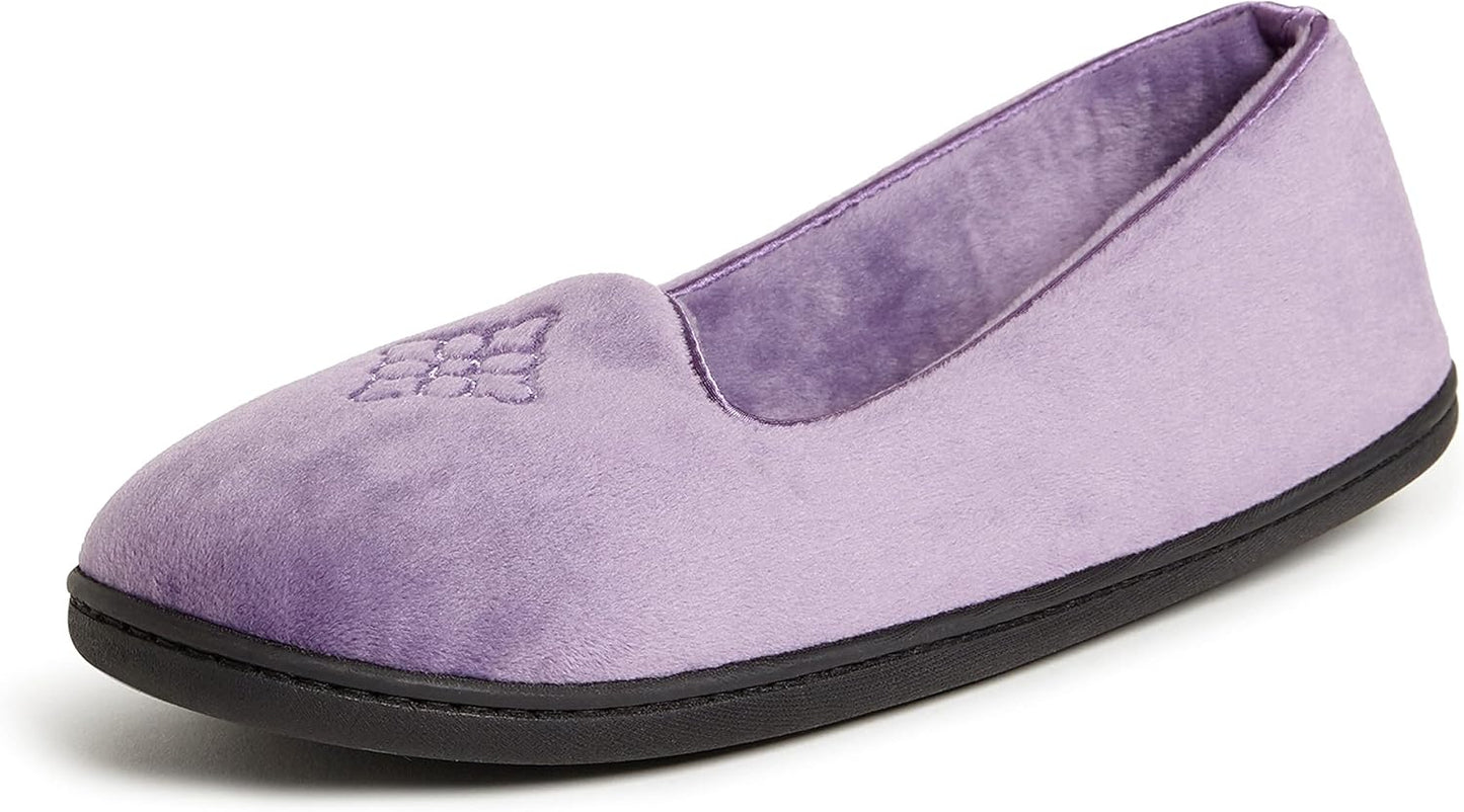 Dearfoams Women's Rebecca Cozy Loafer Slippers with Memory Foam