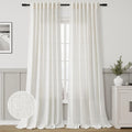 120 Inch Natural Linen Floor Curtains - Aersas