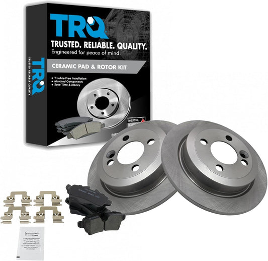 TRQ Rear Brake Pad & Rotor Kit for 2008-2015 Mini Cooper