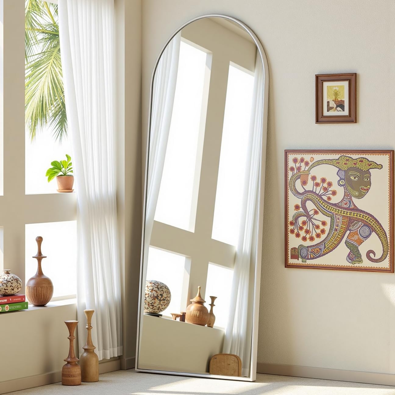 Arched-Top Full Length Mirror for Bedroom and Living Room