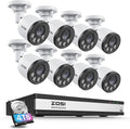 ZOSI 4K 16CH PoE Security Camera System - 8-Cam 4TB Kit