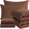 Twin Comforter Set Brown - NTBAY 5-Piece Twin Bedding Set