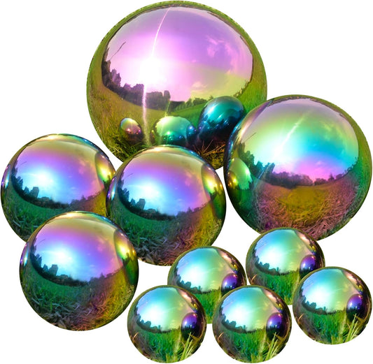 Stainless Steel Gazing Ball Set for Stunning Garden Decor