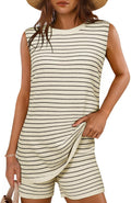 Women's 2 Piece Short Sets Summer Knit Lounge Set - Beachwear