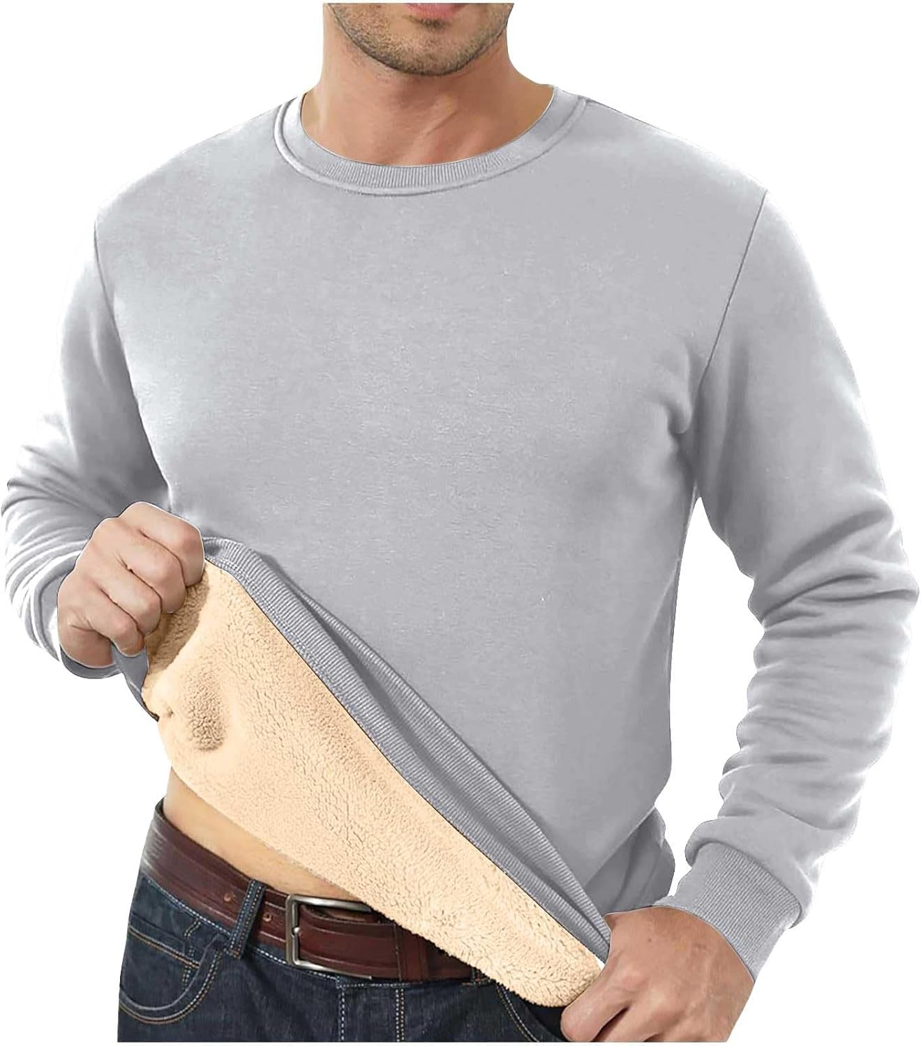 Winter Warmth Mens Fleece Crewneck Sweatshirt