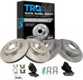TRQ Front & Rear Posi Ceramic Disc Brake Pads & Rotors Kit for Accent