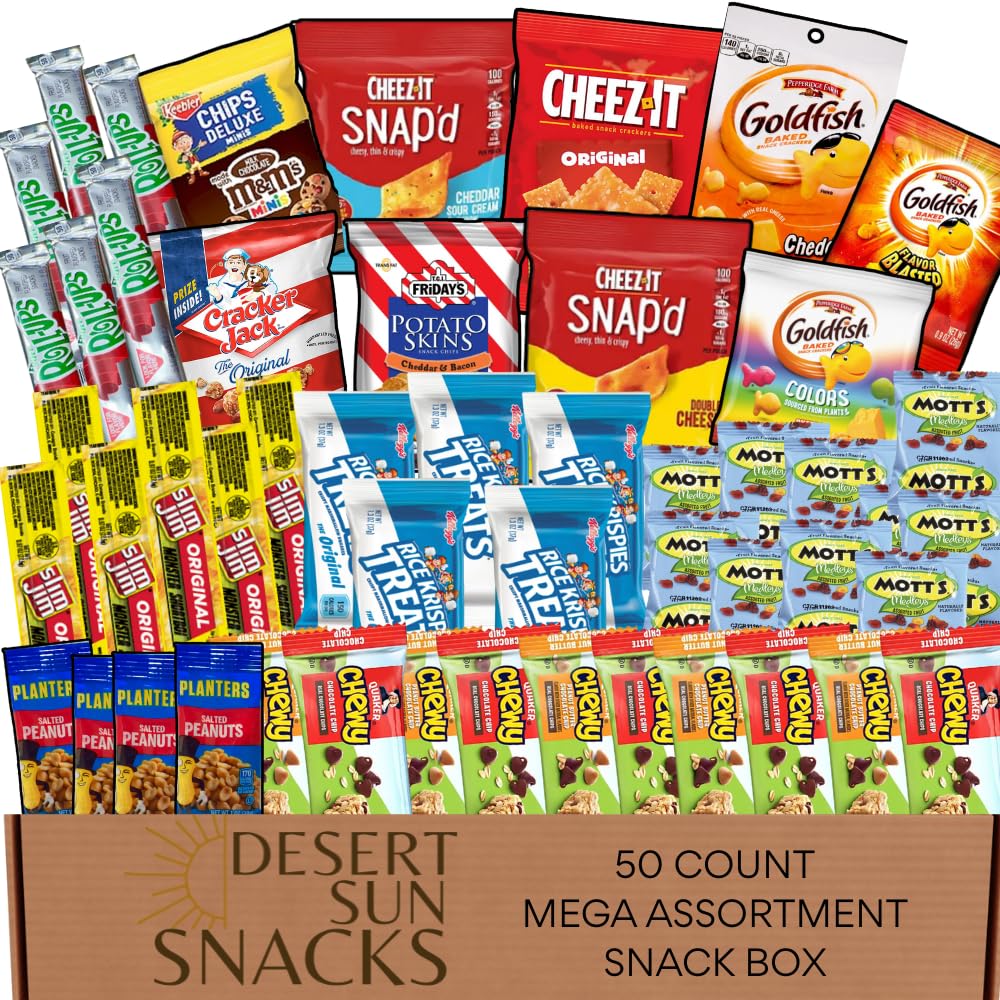 Mega Treat Variety Snack Box - 50 Count Assortment for All Ages