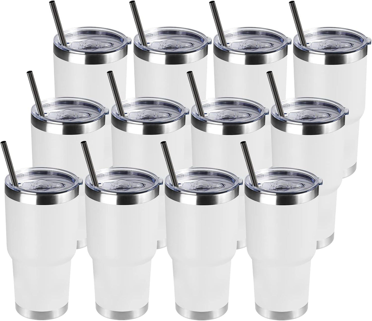 Stainless Steel Insulated Tumbler with Lid and Straw - 30 oz