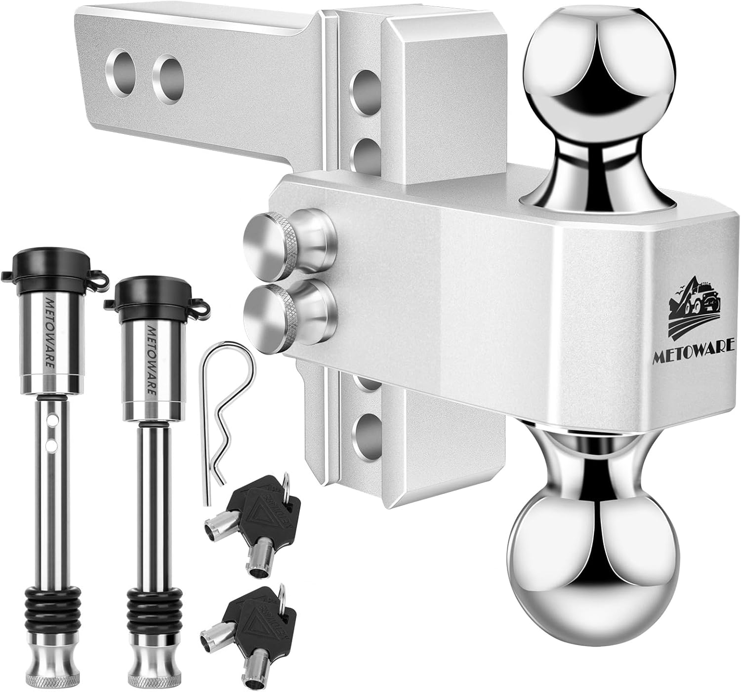 METOWARE Adjustable Trailer Hitch for Heavy Duty Towing Needs