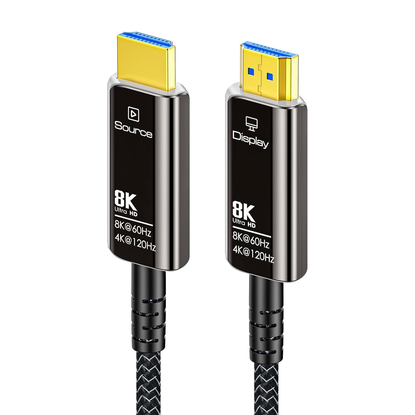 Fiber Optic HDMI Cable 65FT 8K with Durable Nylon Braided Design
