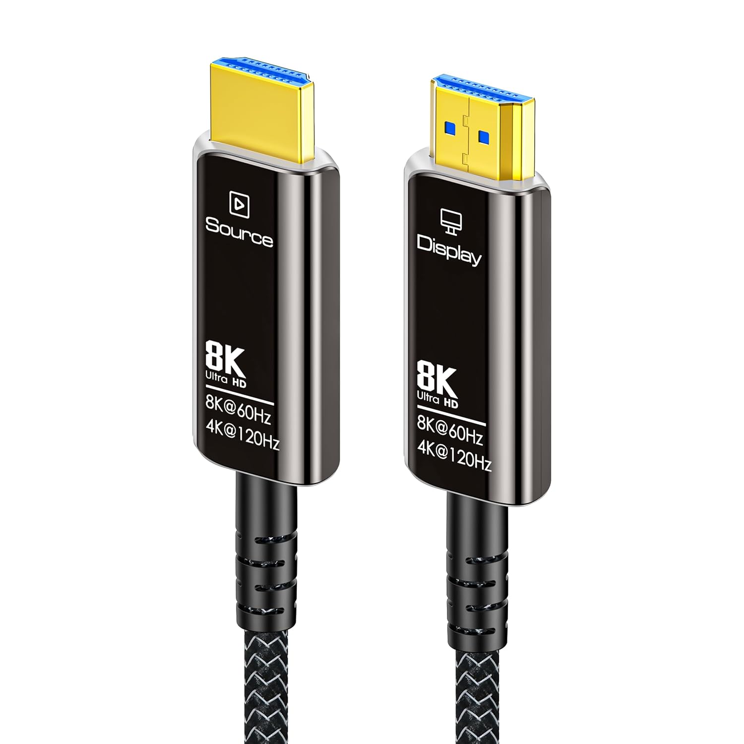 Fiber Optic HDMI Cable 65FT 8K with Durable Nylon Braided Design