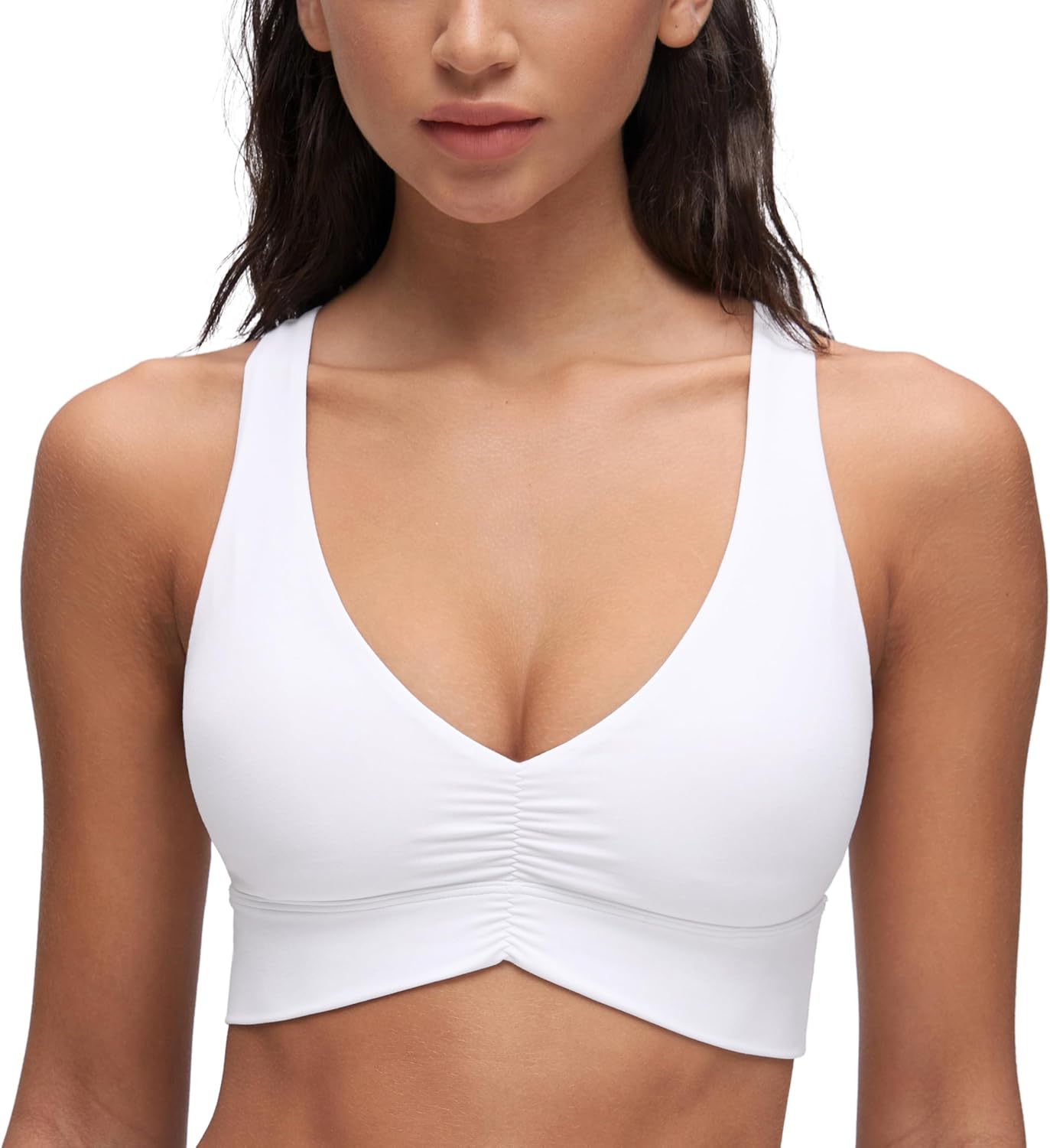 CRZ YOGA Butterluxe Womens Ruched Longline Sports Bra Review