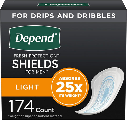 Depend Men's Incontinence Shields, Light Absorbency, 174ct