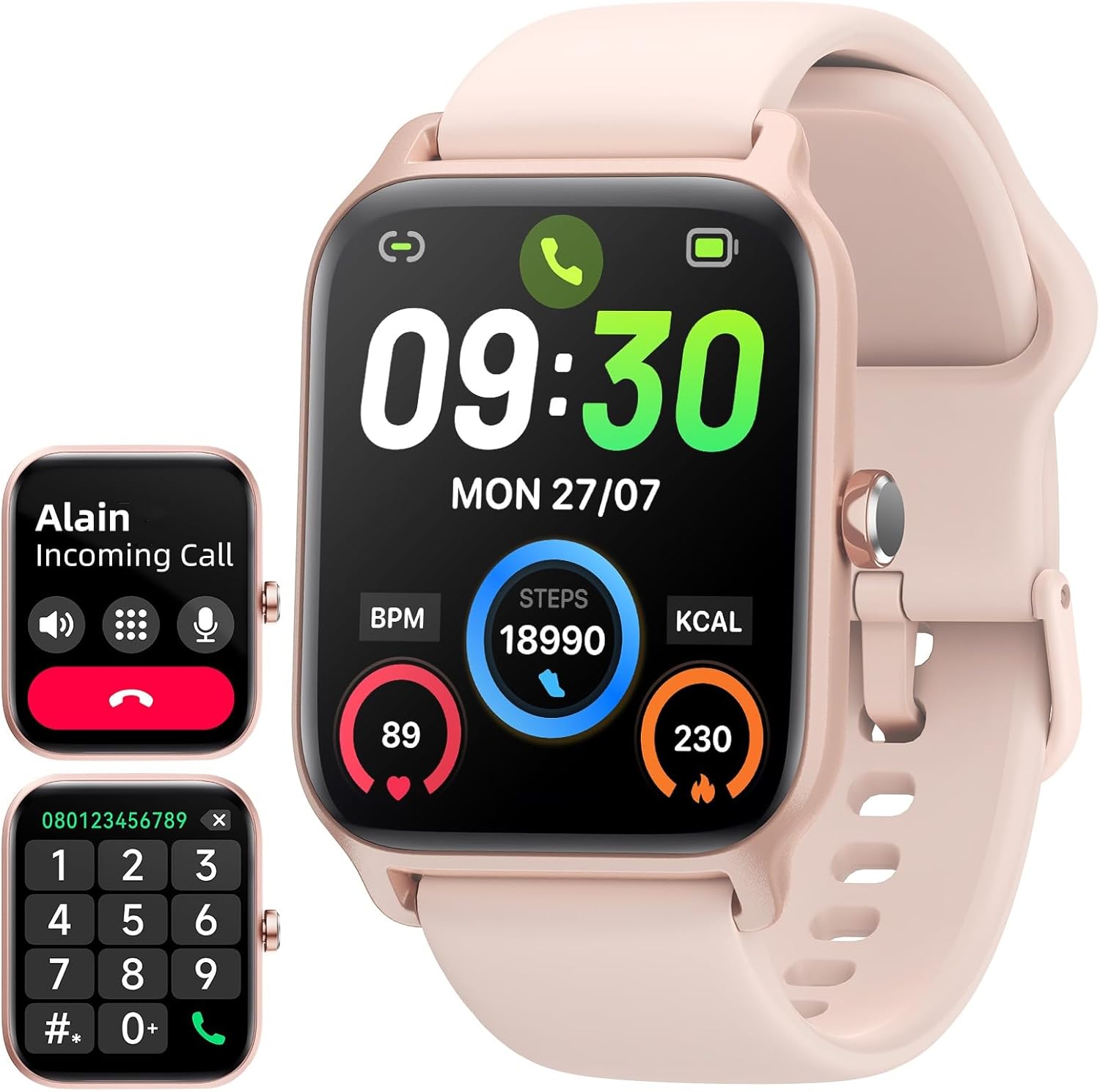 Alexa Smartwatch IP68 Waterproof Fitness Tracker - Heart Rate Monitor - Bluetooth Calls