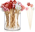 400 Pcs Bamboo Daisy Cocktail Picks Set - Groovy Party Decoration