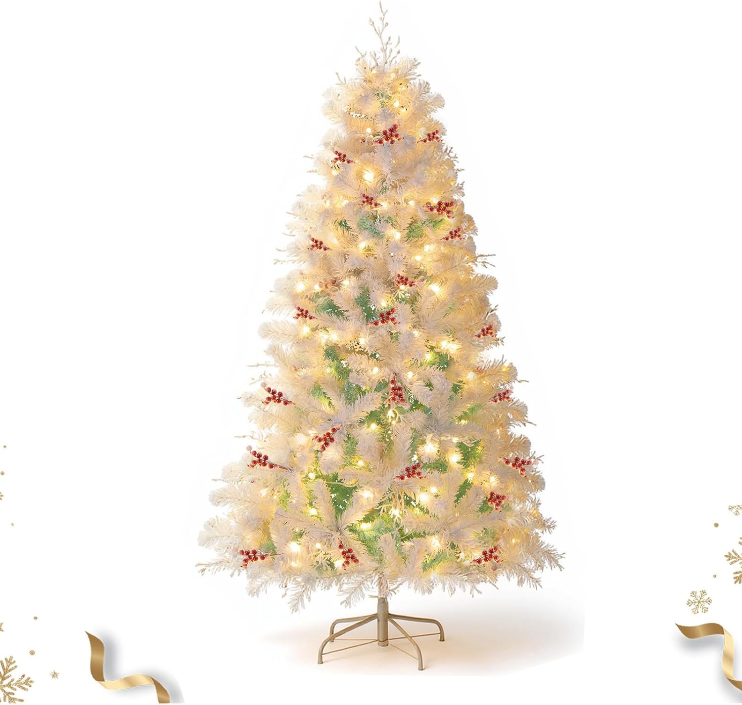 6FT Pre-lit Artificial Christmas Tree with 250 LED Lights