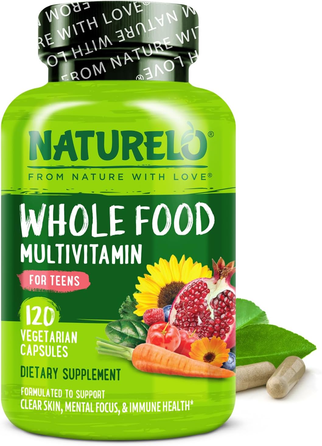 NATURELO Teen Multivitamin for Active Kids - Whole Food Nutrition