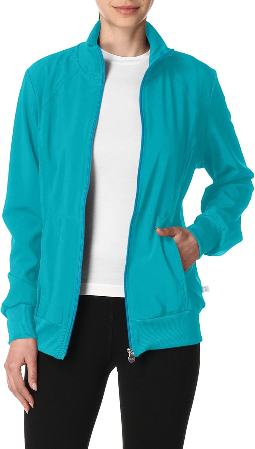 Infinity by Cherokee Zip Front Scrub Jackets for Women - Comfort