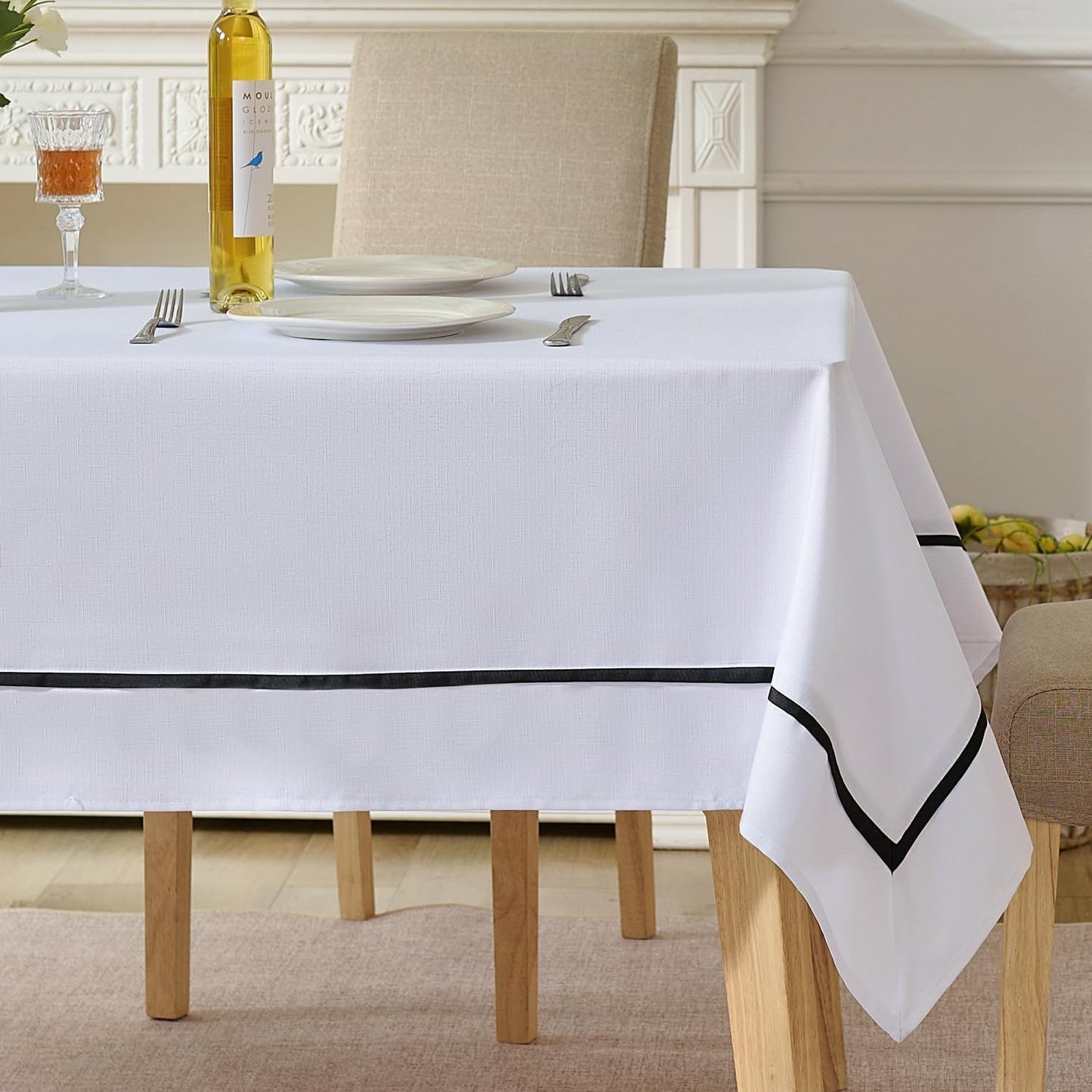 EHouseHome Heavy Duty Fabric Tablecloth for Elegant Dining