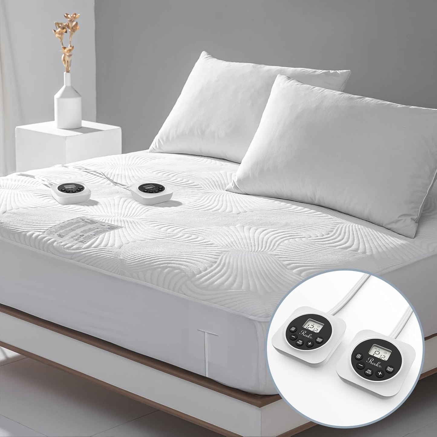 California King Size Electric Heated Mattress Pad with Dual Control