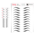 5 Pack Temporary Eyebrow Tattoos Arched Black - Natural Strokes