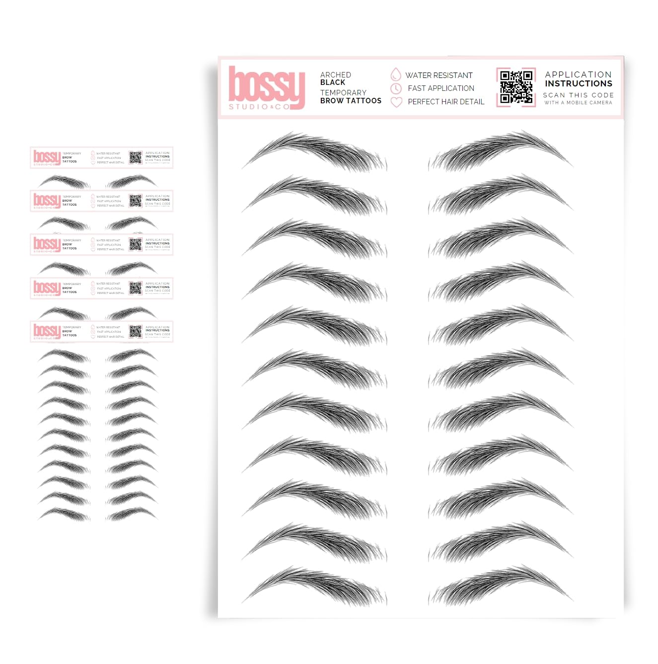 5 Pack Waterproof Temporary Eyebrow Tattoos for Natural Brows