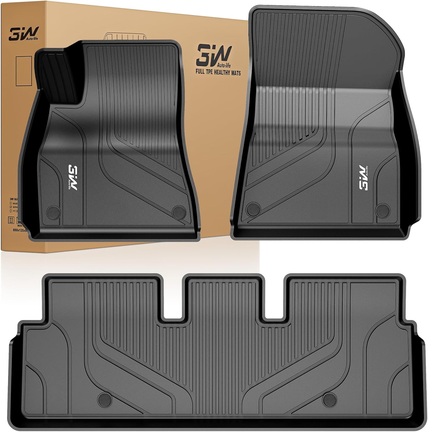 Custom Fit 3W Floor Mats for 2021-2023 Tesla Model 3