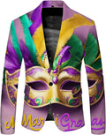 Mardi Gras Black & White Men's Blazer: Formal & Festive!