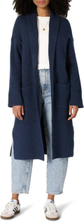 Womens Oversized-Fit Cotton Blend Heavyweight Texture Stitch Long body