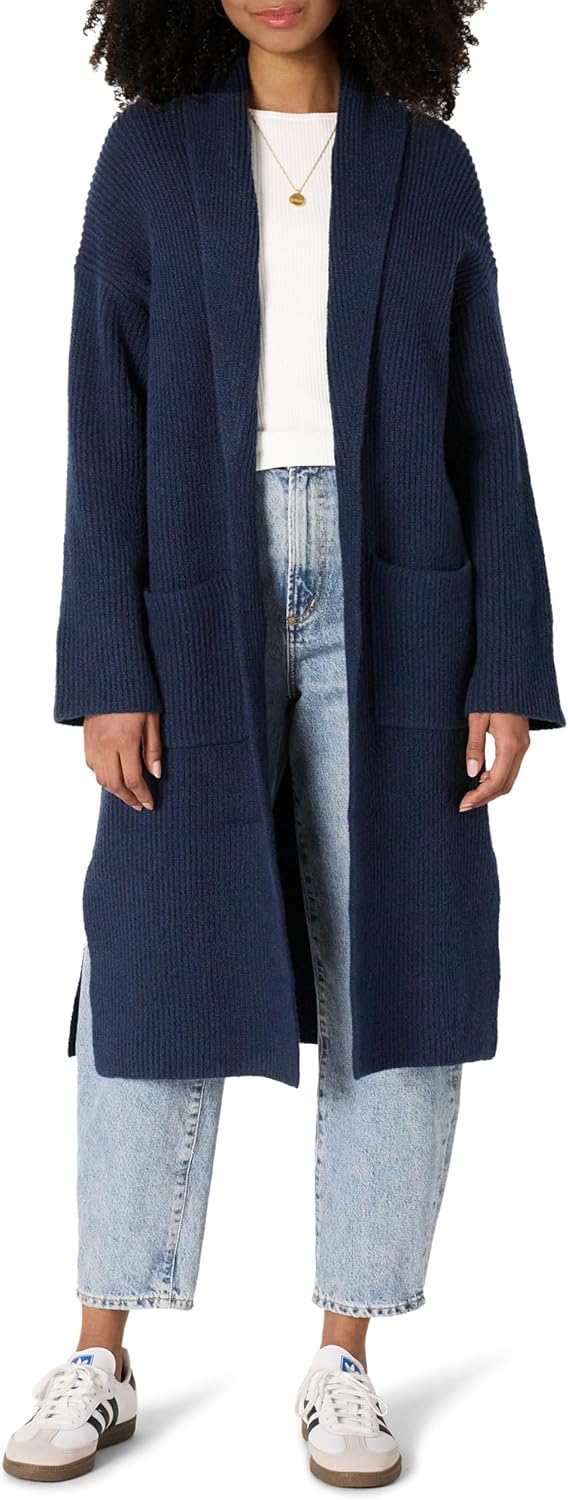 Oversized-Fit Cotton Blend Heavyweight Long Cardigan Sweater