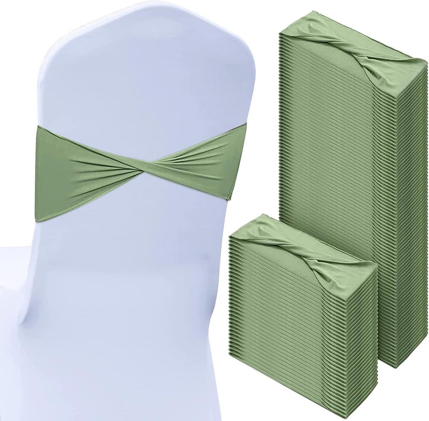Spandex Chair Sashes for Weddings and Events - 100 Pcs Set