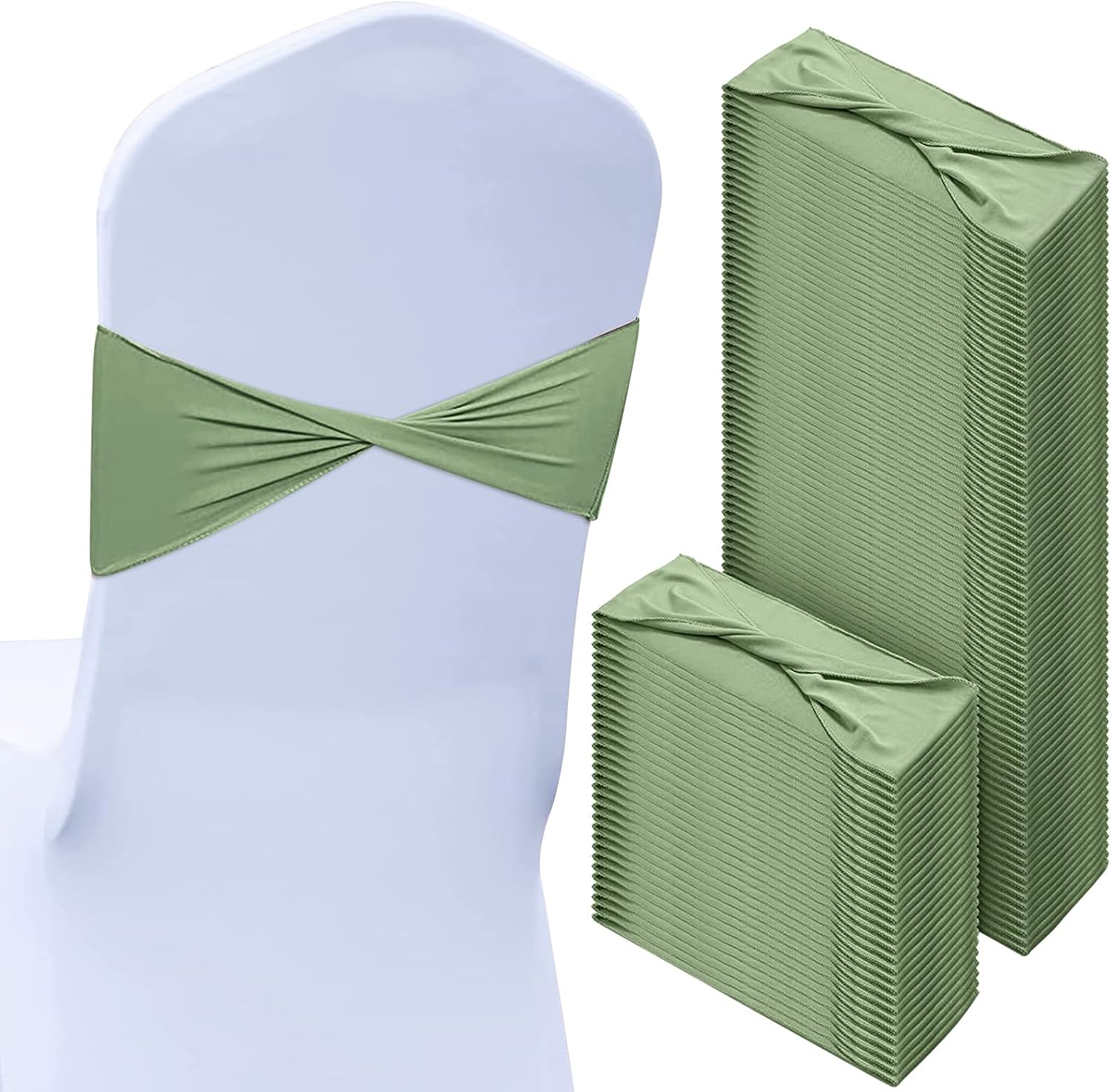 Spandex Chair Sashes for Weddings and Events - 100 Pcs Set