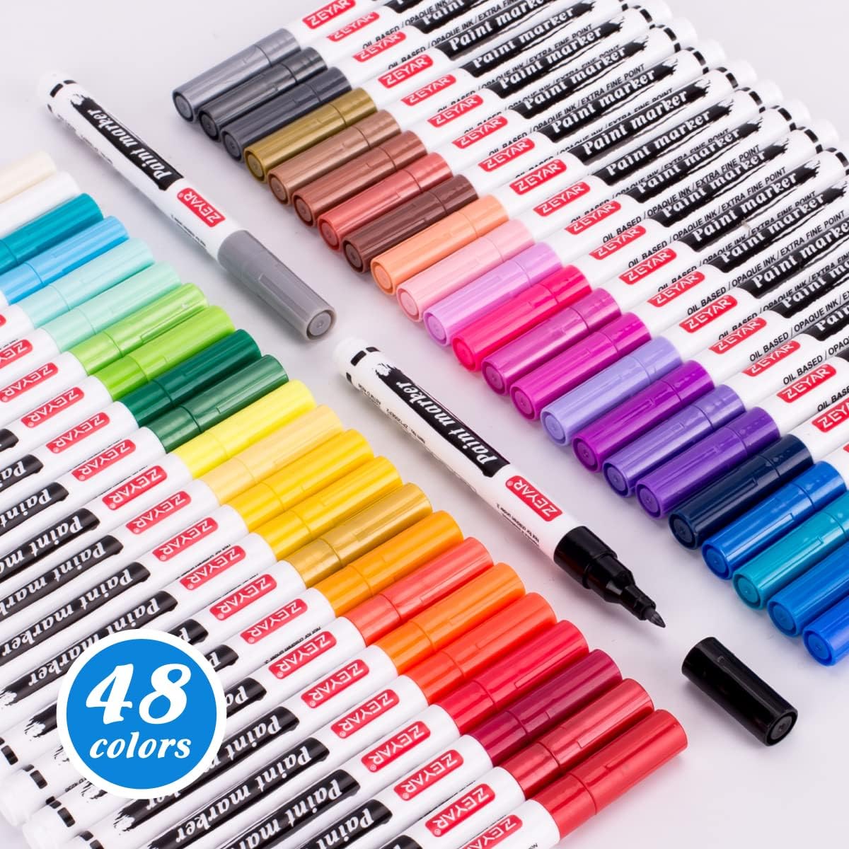 ZEYAR Oil-Based Paint Markers for Rock Painting - 48 Colors