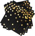 200 Black & Gold Cocktail Napkins - Elegant & Disposable!