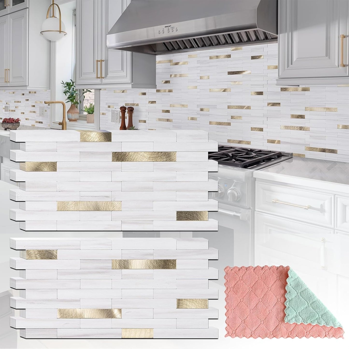 20 Sheets Peel and Stick Backsplash for Kitchen Upgrade