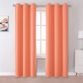 DUALIFE Burnt Coral Blackout Curtains 42 x 96 in - Room Darkening